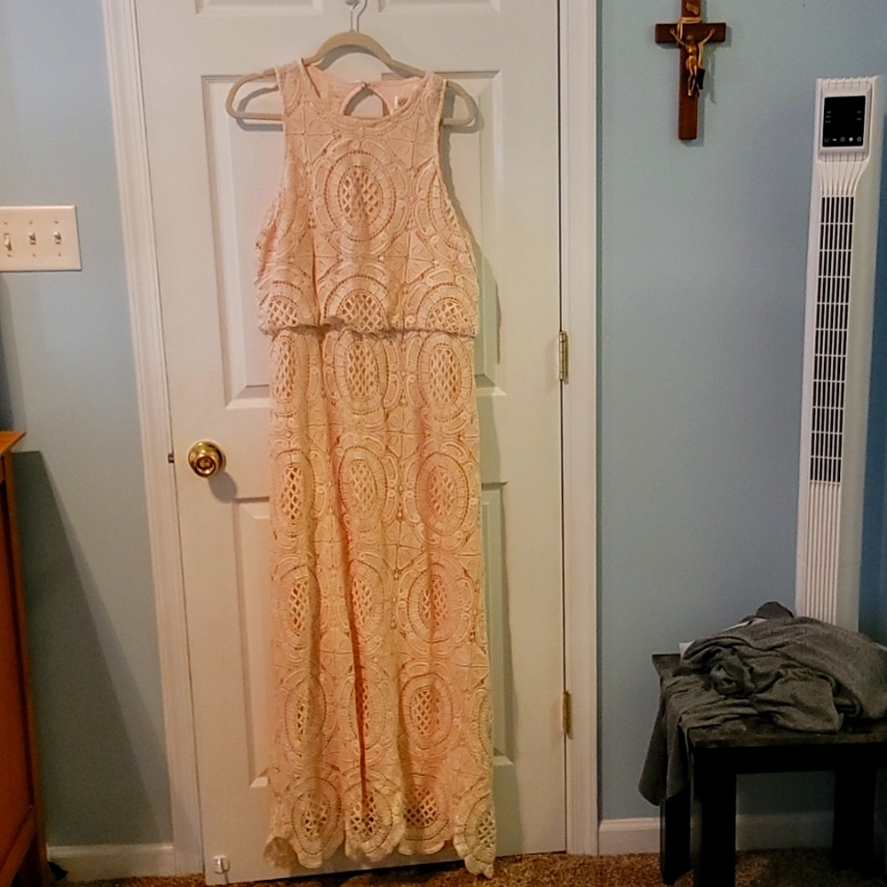 Eliza J dress, blush color, 16